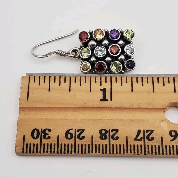 Sterling Silver 925 Gemstone Earrings - Amethyst Peridot Topaz Garnet Citrine - Picture 5 of 5